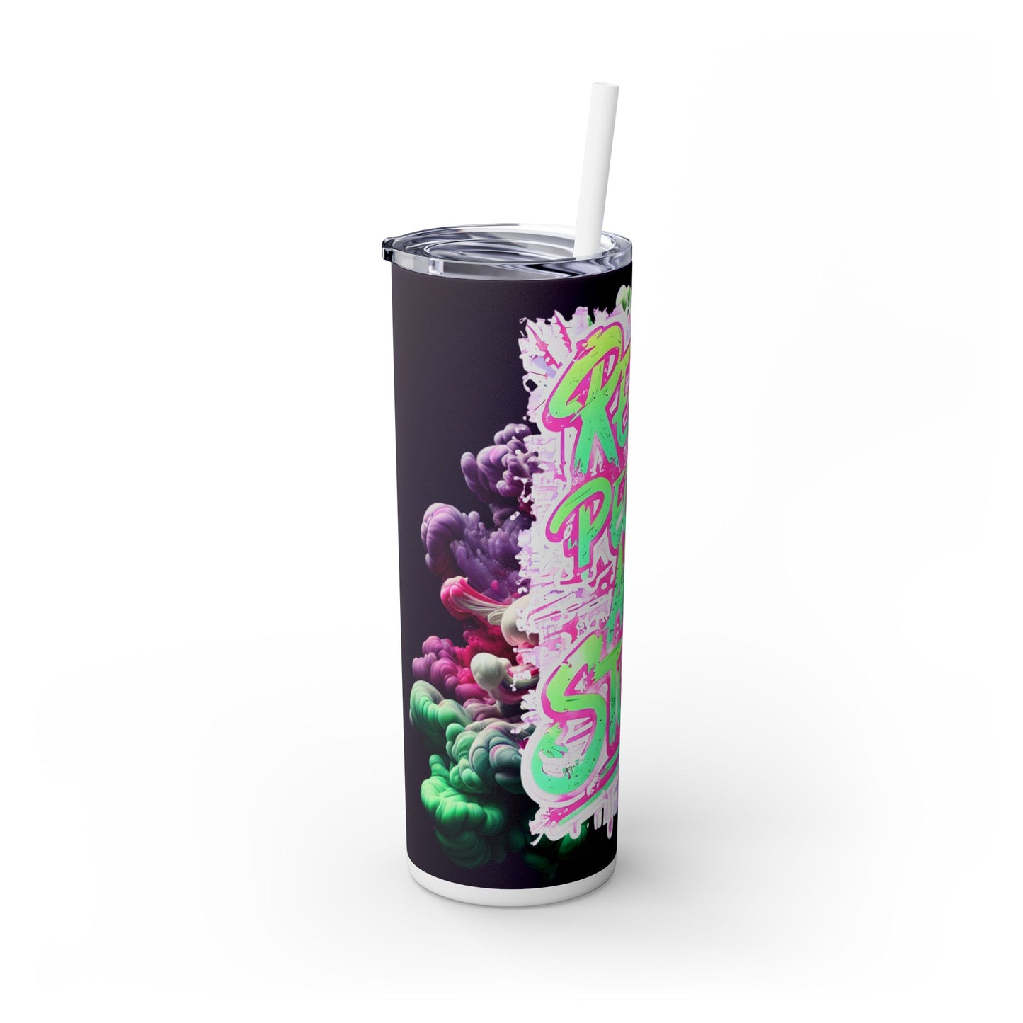 Ppl are Stupid Skinny Tumbler with Straw, 20oz