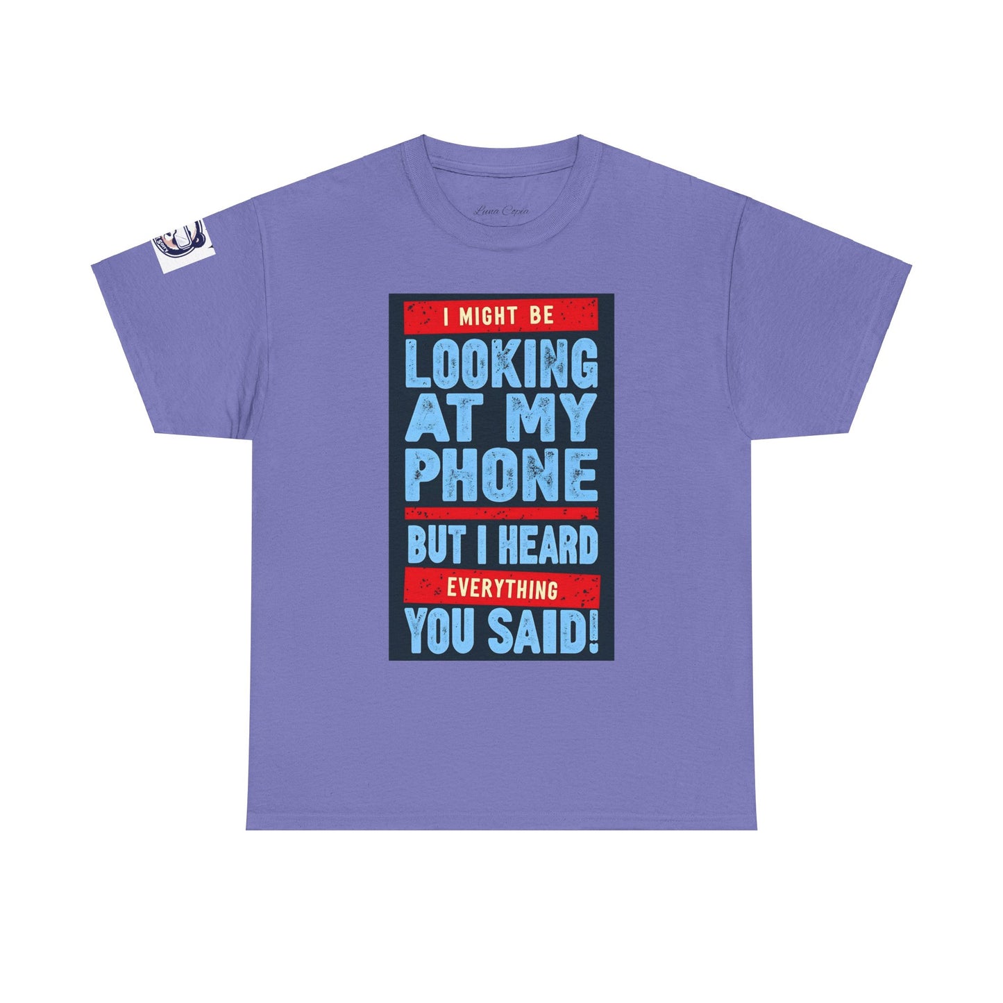 Looking At My Phone Unisex Heavy Cotton Tee