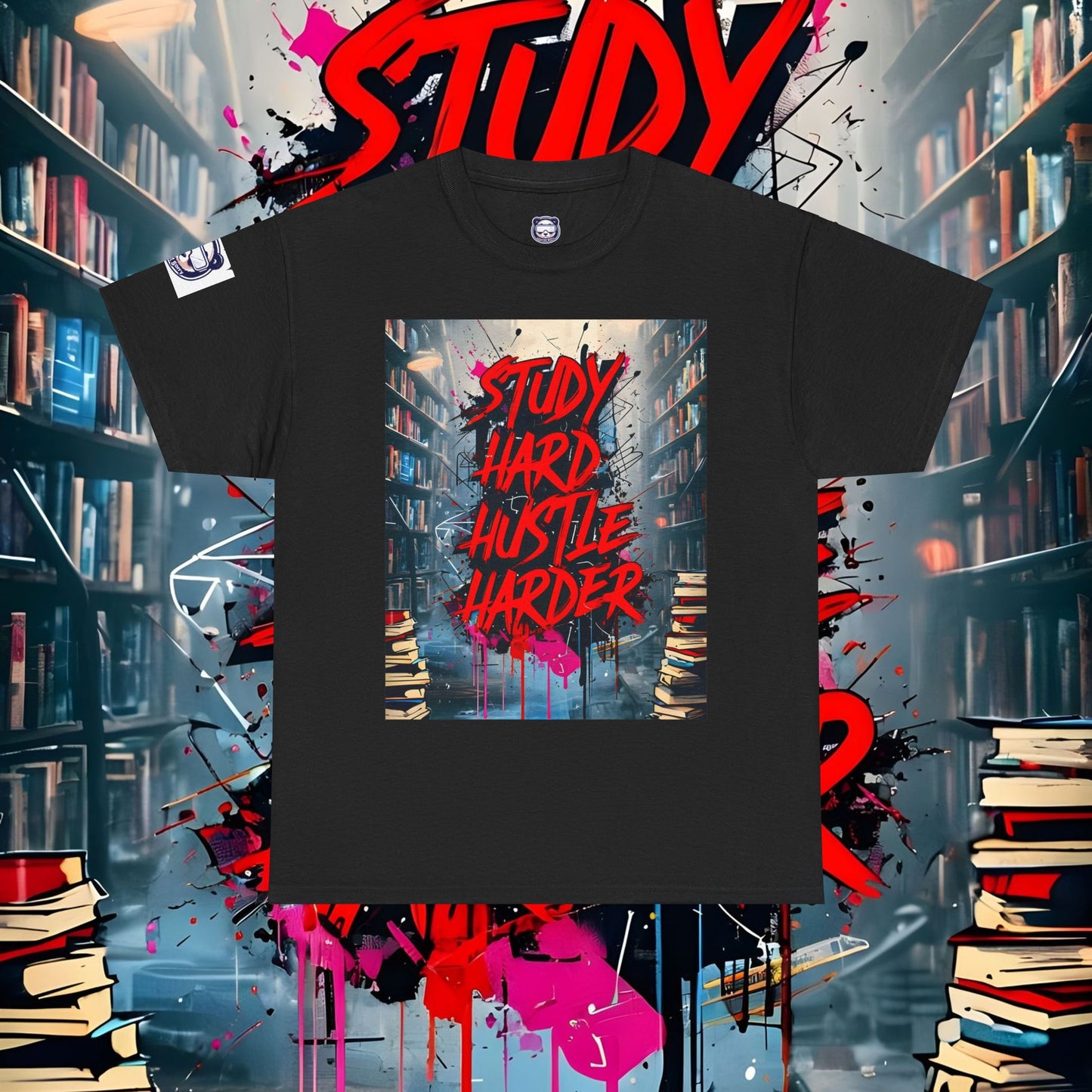 Study Hard Hustle Harder Unisex Heavy Cotton Tee
