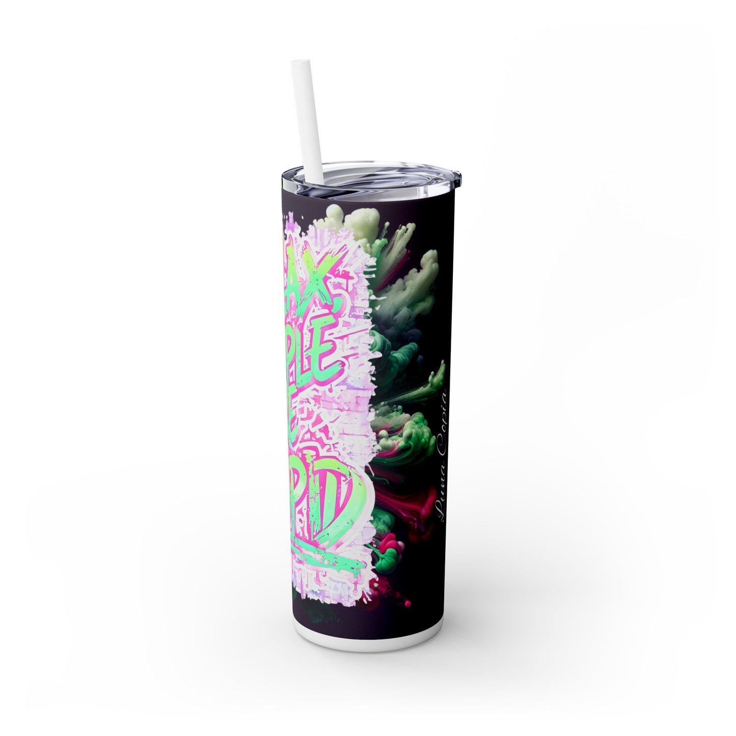 Ppl are Stupid Skinny Tumbler with Straw, 20oz