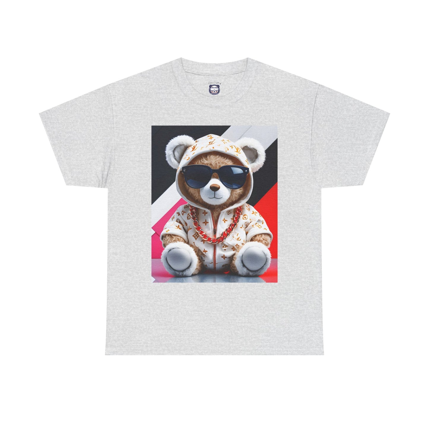 Hip Hop Rich Style Stuffed Bear Unisex Heavy Cotton Tee, T-Shirt, Shirt, Streetwear, Urban Fashion, Gift for Music Lovers, Trendy Apparel