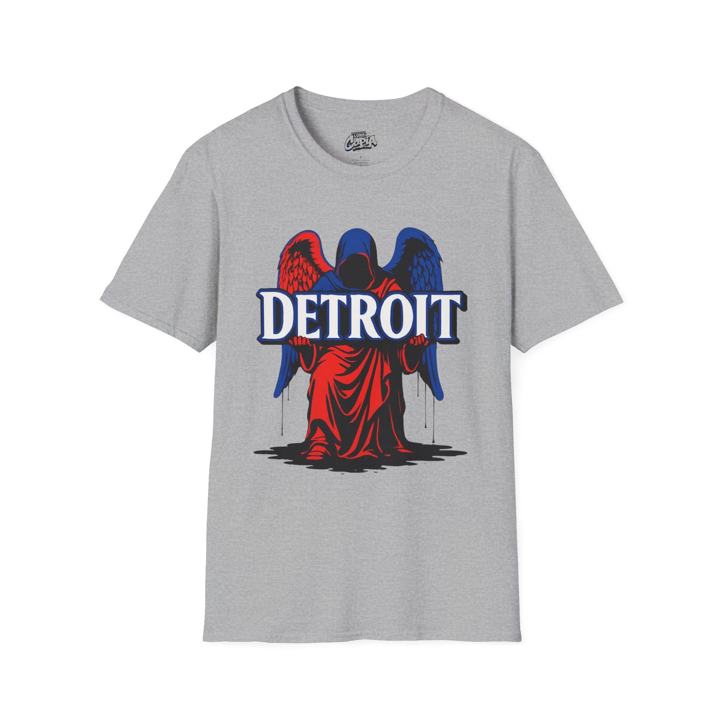 Detroit Graphic T-Shirt - Vintage Style, Angel Design, Unisex Apparel for City Lovers, Perfect for Gifts, Casual Wear, 313 Merchandise
