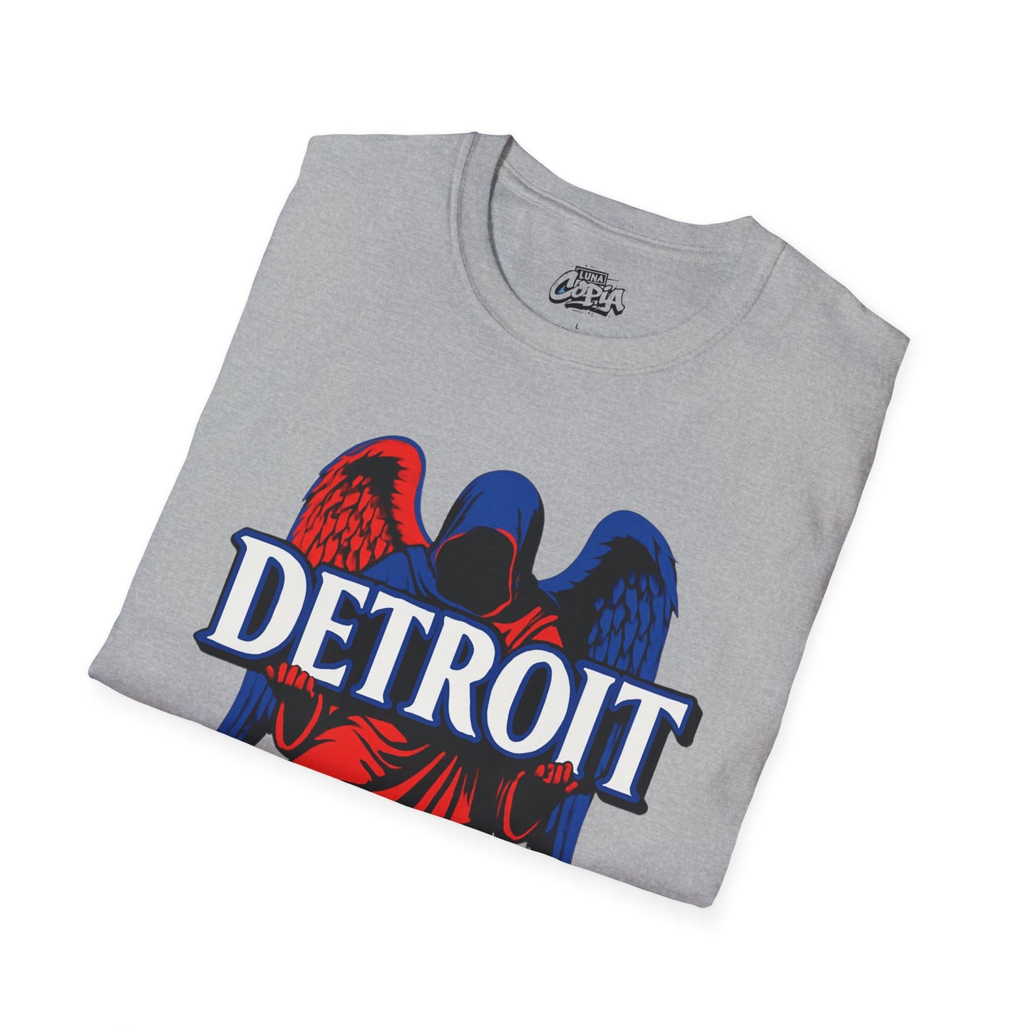 Detroit Graphic T-Shirt - Vintage Style, Angel Design, Unisex Apparel for City Lovers, Perfect for Gifts, Casual Wear, 313 Merchandise