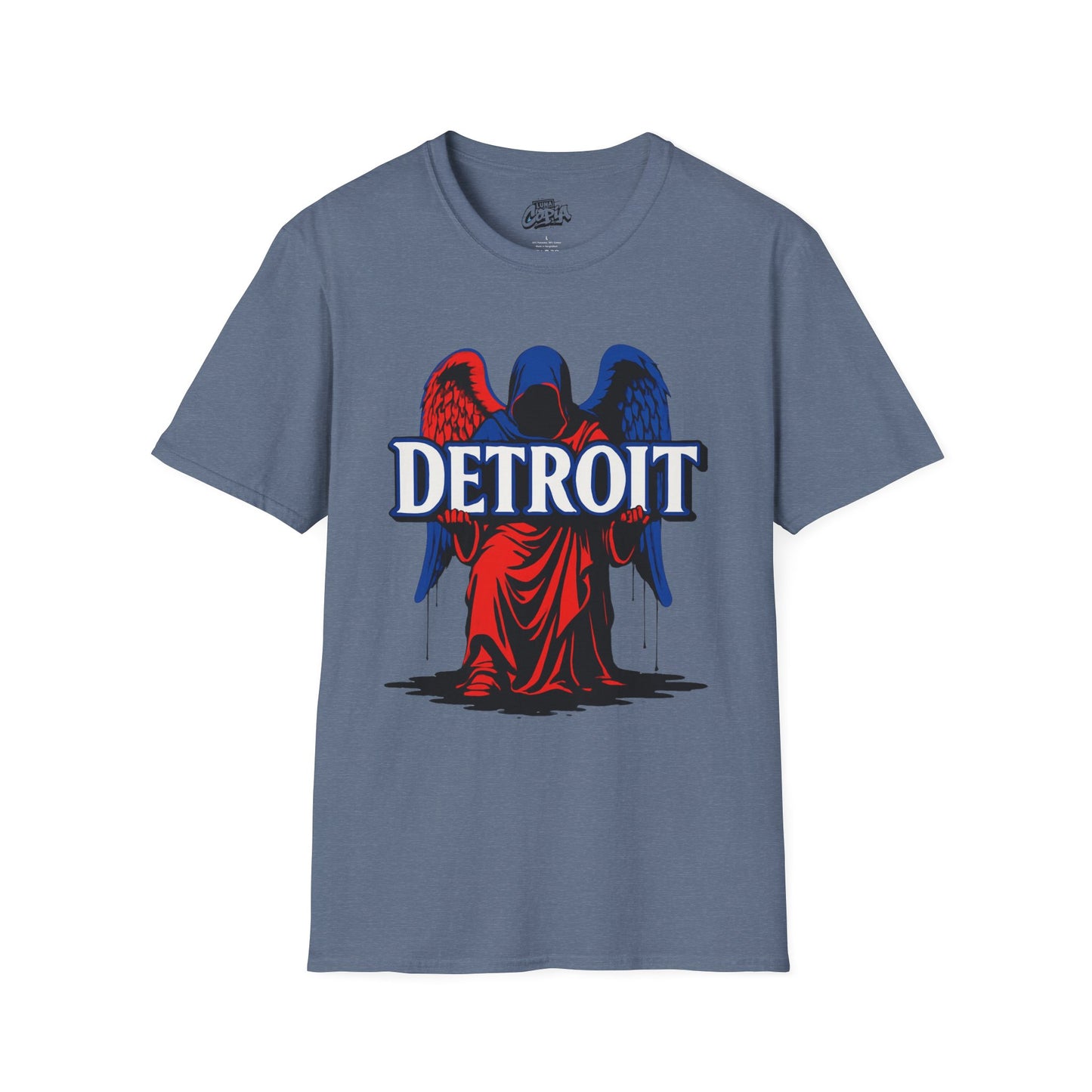Detroit Graphic T-Shirt - Vintage Style, Angel Design, Unisex Apparel for City Lovers, Perfect for Gifts, Casual Wear, 313 Merchandise