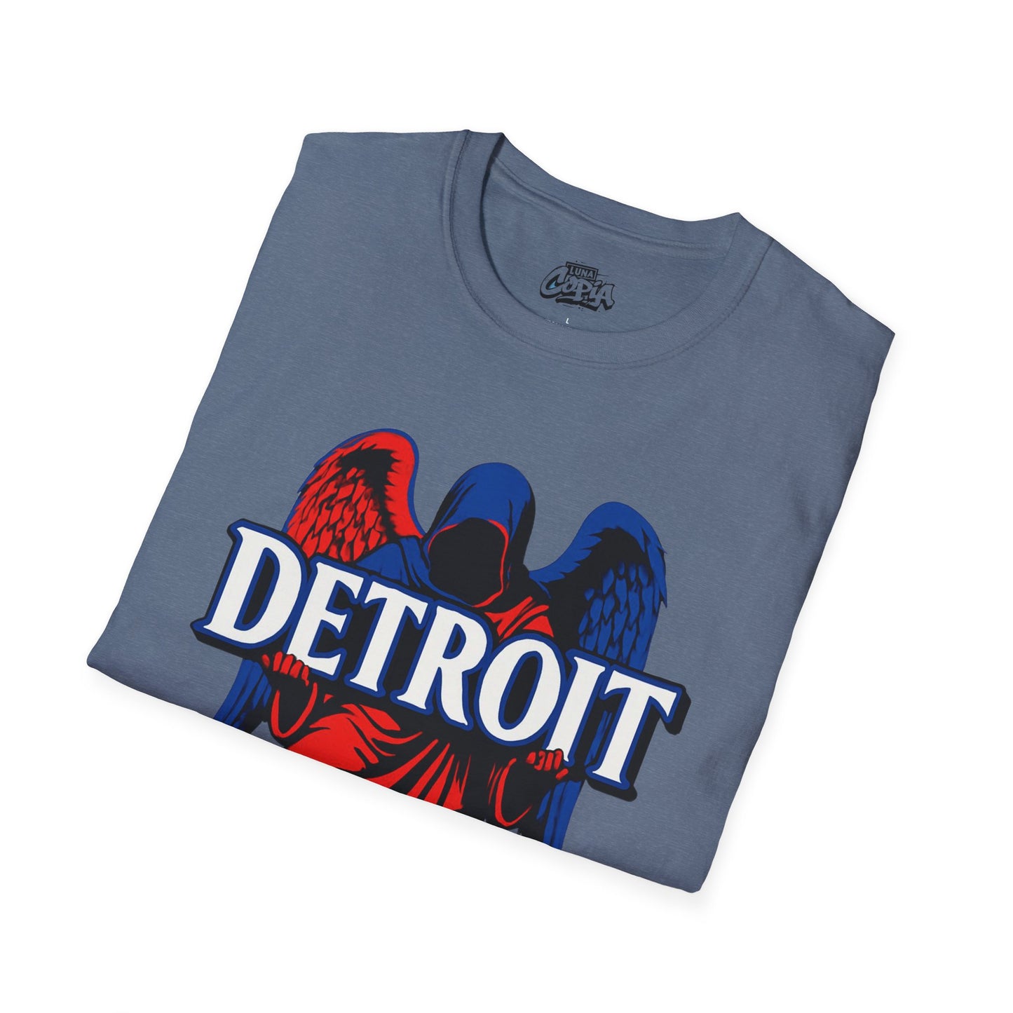 Detroit Graphic T-Shirt - Vintage Style, Angel Design, Unisex Apparel for City Lovers, Perfect for Gifts, Casual Wear, 313 Merchandise