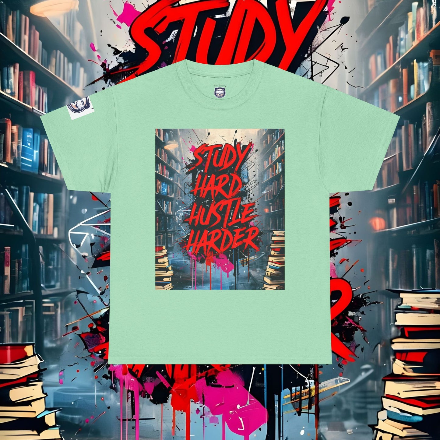 Study Hard Hustle Harder Unisex Heavy Cotton Tee