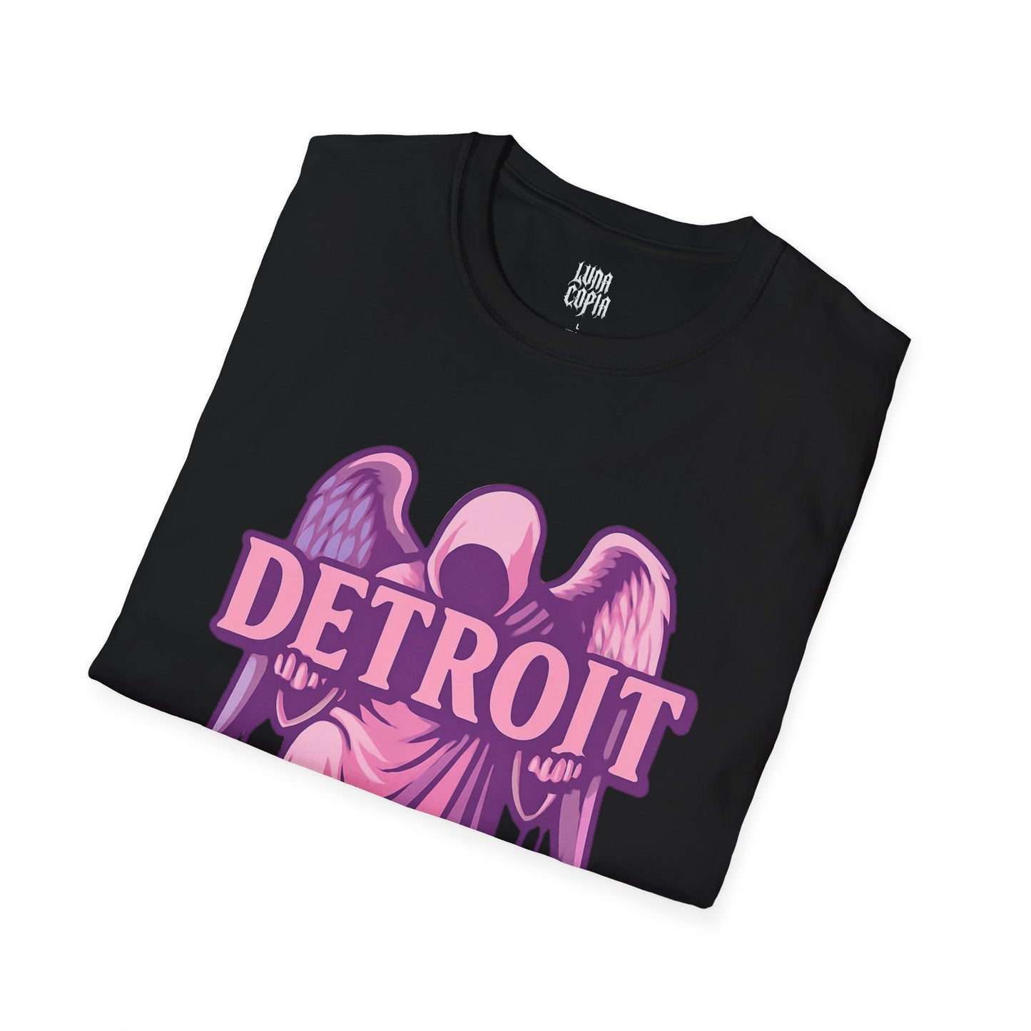Detroit Angel Graphic T-Shirt, Vintage Detroit Tee, Soft Cotton Shirt, 313 City Pride Merch, Cute Casual Wear for All Occasions