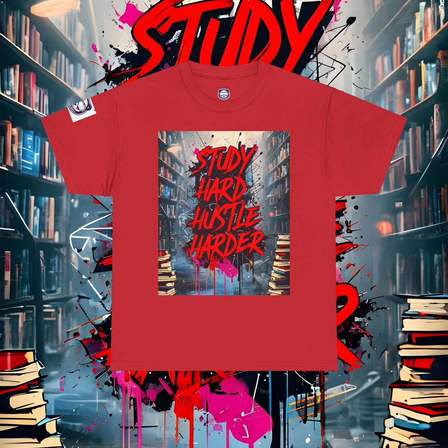 Study Hard Hustle Harder Unisex Heavy Cotton Tee