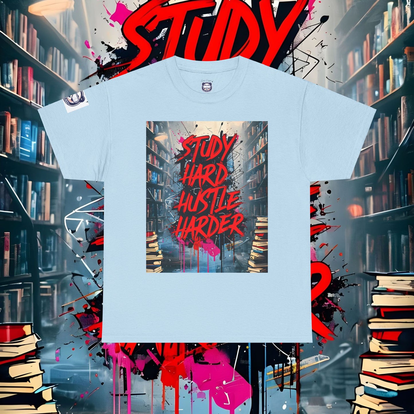 Study Hard Hustle Harder Unisex Heavy Cotton Tee