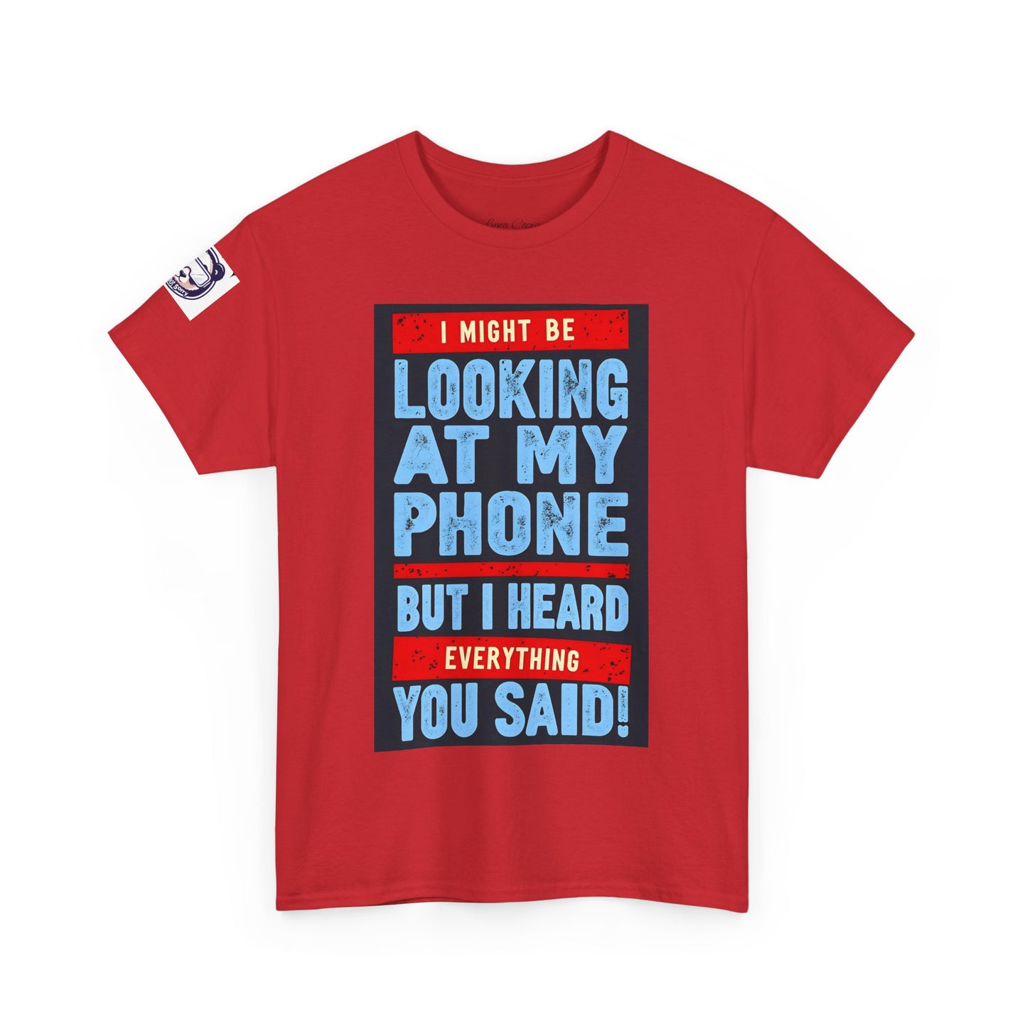 Looking At My Phone Unisex Heavy Cotton Tee