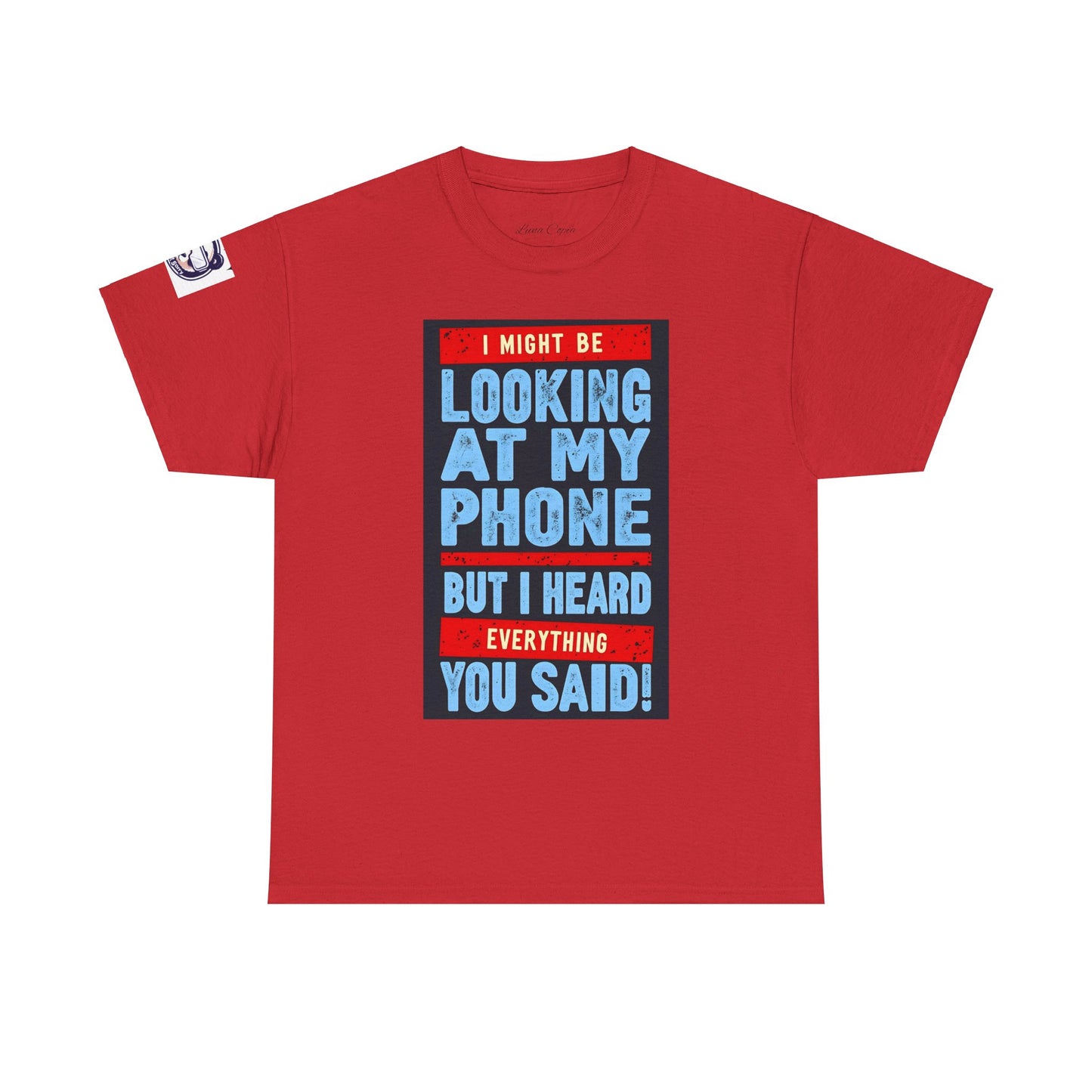 Looking At My Phone Unisex Heavy Cotton Tee