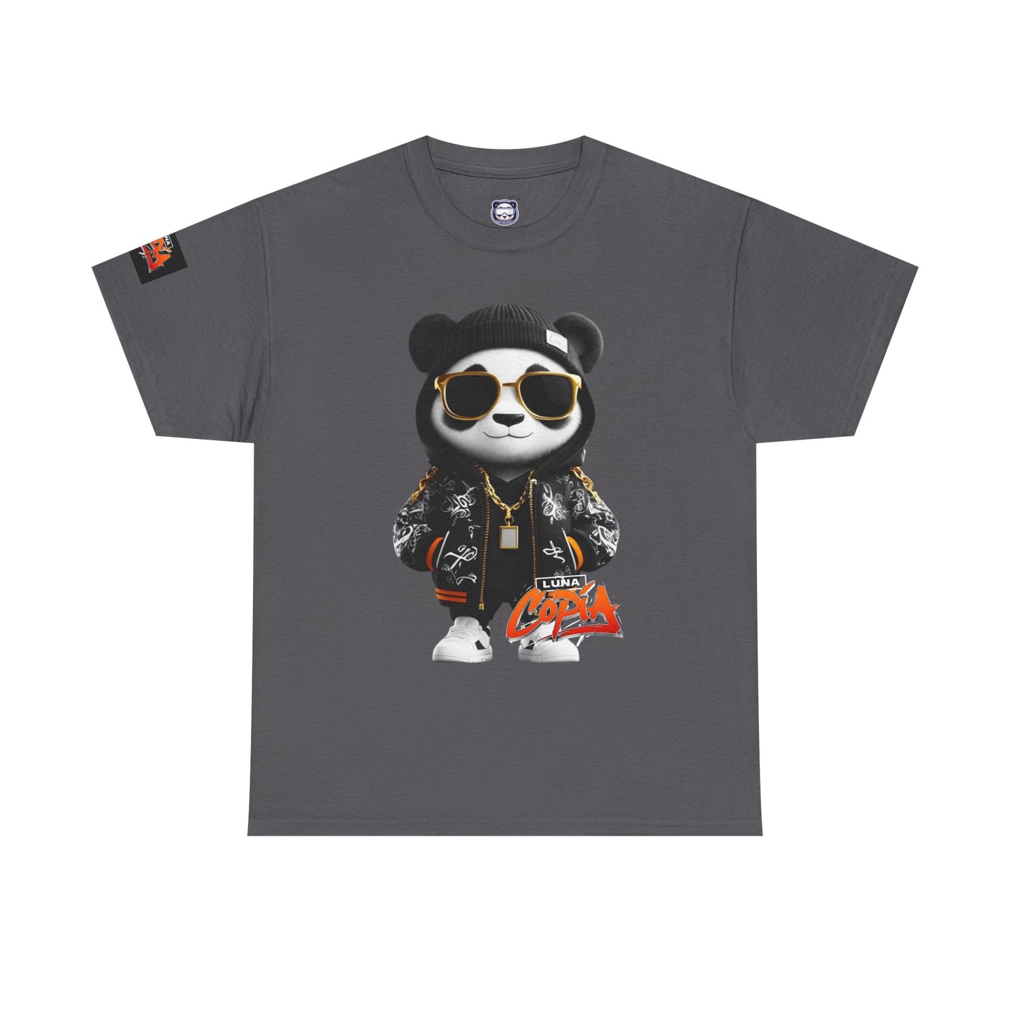 Luna Copia Panda Tee, Hustle Hard Motivation T-Shirt, Unisex Cotton Shirt, Lunar Bear Illustration, Graphic Panda Top