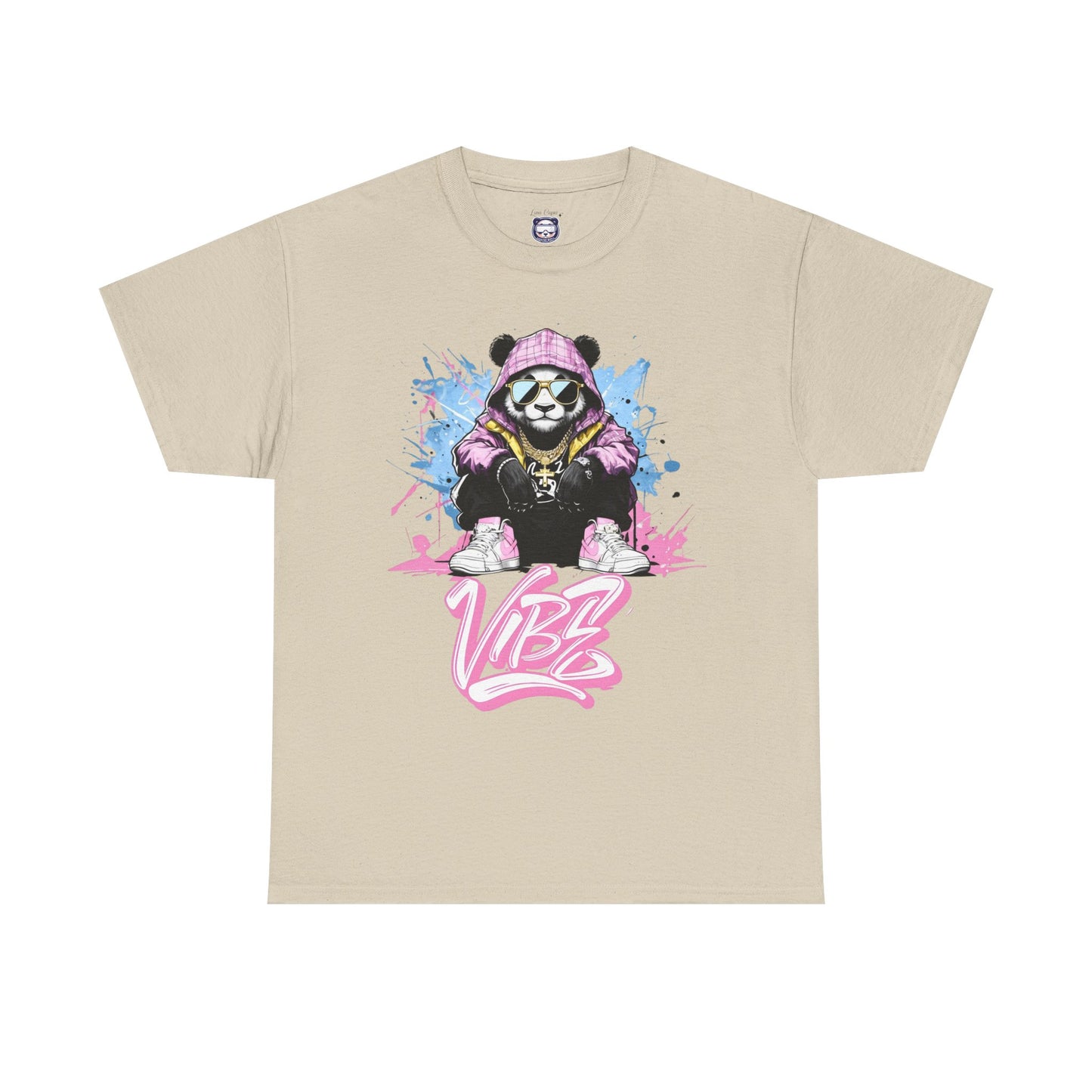 Luna Panda Graphic Tee, Unisex Heavy Cotton Tee, Streetwear Style, Cool Casual Wear, Gift for Animal Lovers, Hip Hop Fashion