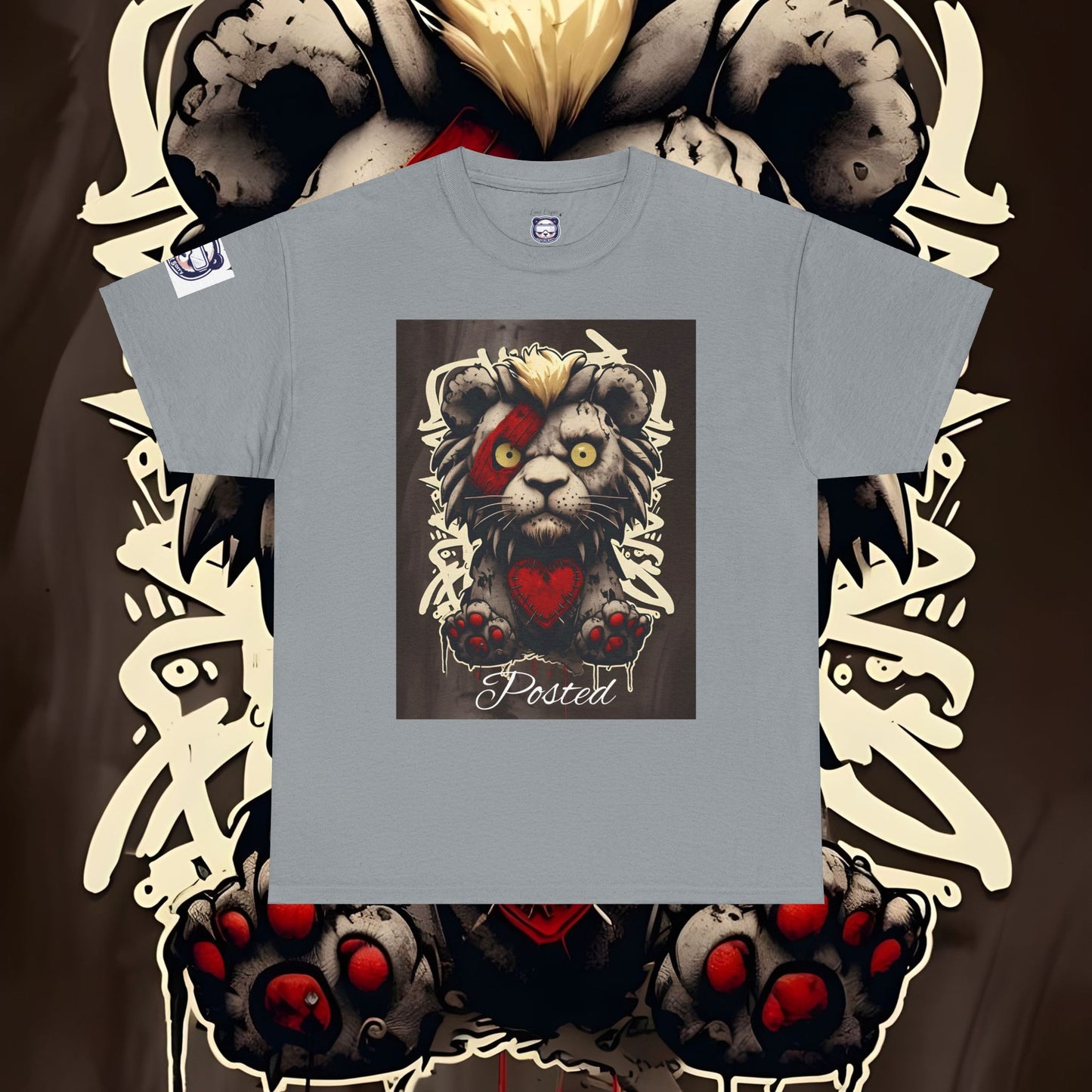 Posted Lion Unisex Heavy Cotton Tee