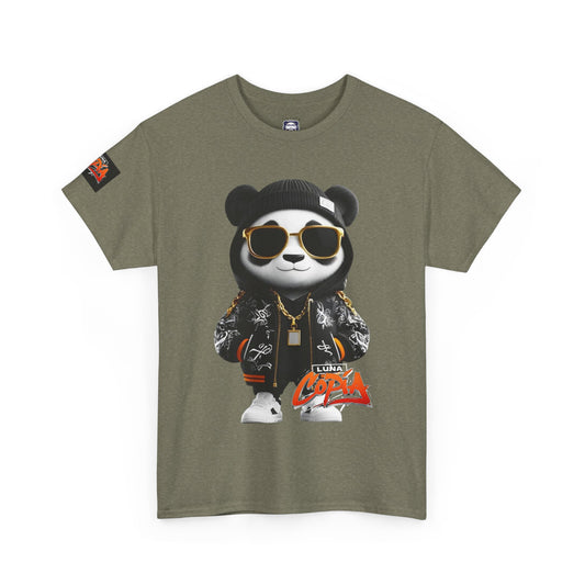 Luna Copia Panda Tee, Hustle Hard Motivation T-Shirt, Unisex Cotton Shirt, Lunar Bear Illustration, Graphic Panda Top