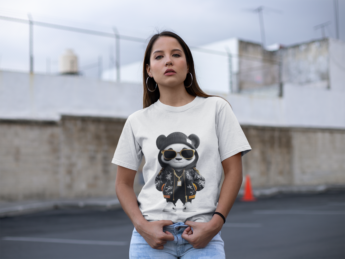 Luna Copia Panda Tee, Hustle Hard Motivation T-Shirt, Unisex Cotton Shirt, Lunar Bear Illustration, Graphic Panda Top