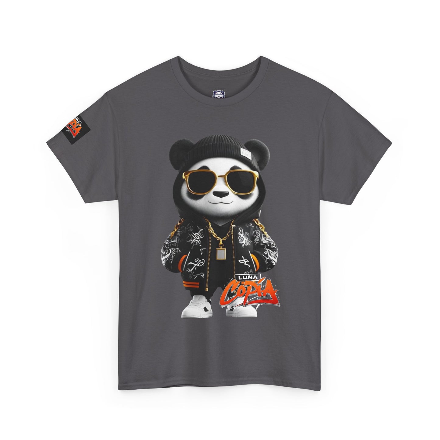 Luna Copia Panda Tee, Hustle Hard Motivation T-Shirt, Unisex Cotton Shirt, Lunar Bear Illustration, Graphic Panda Top