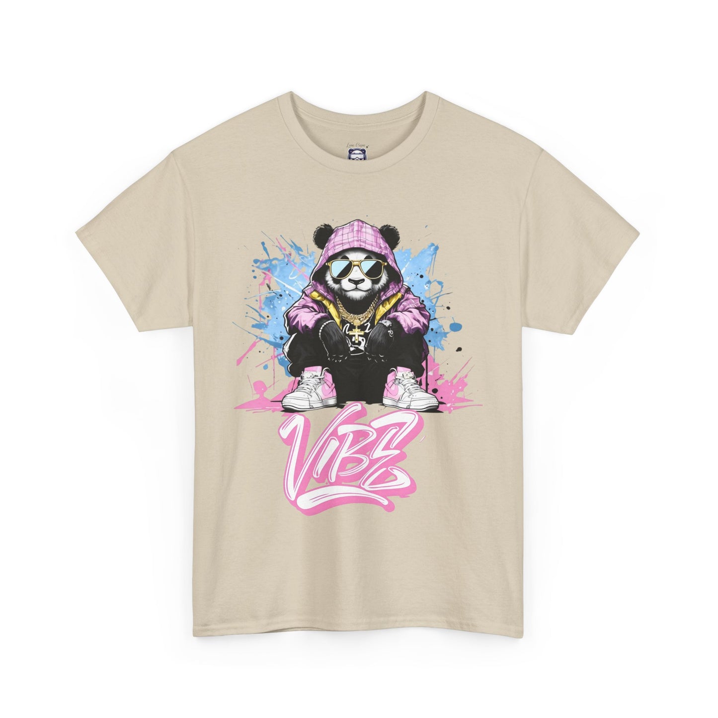 Luna Panda Graphic Tee, Unisex Heavy Cotton Tee, Streetwear Style, Cool Casual Wear, Gift for Animal Lovers, Hip Hop Fashion