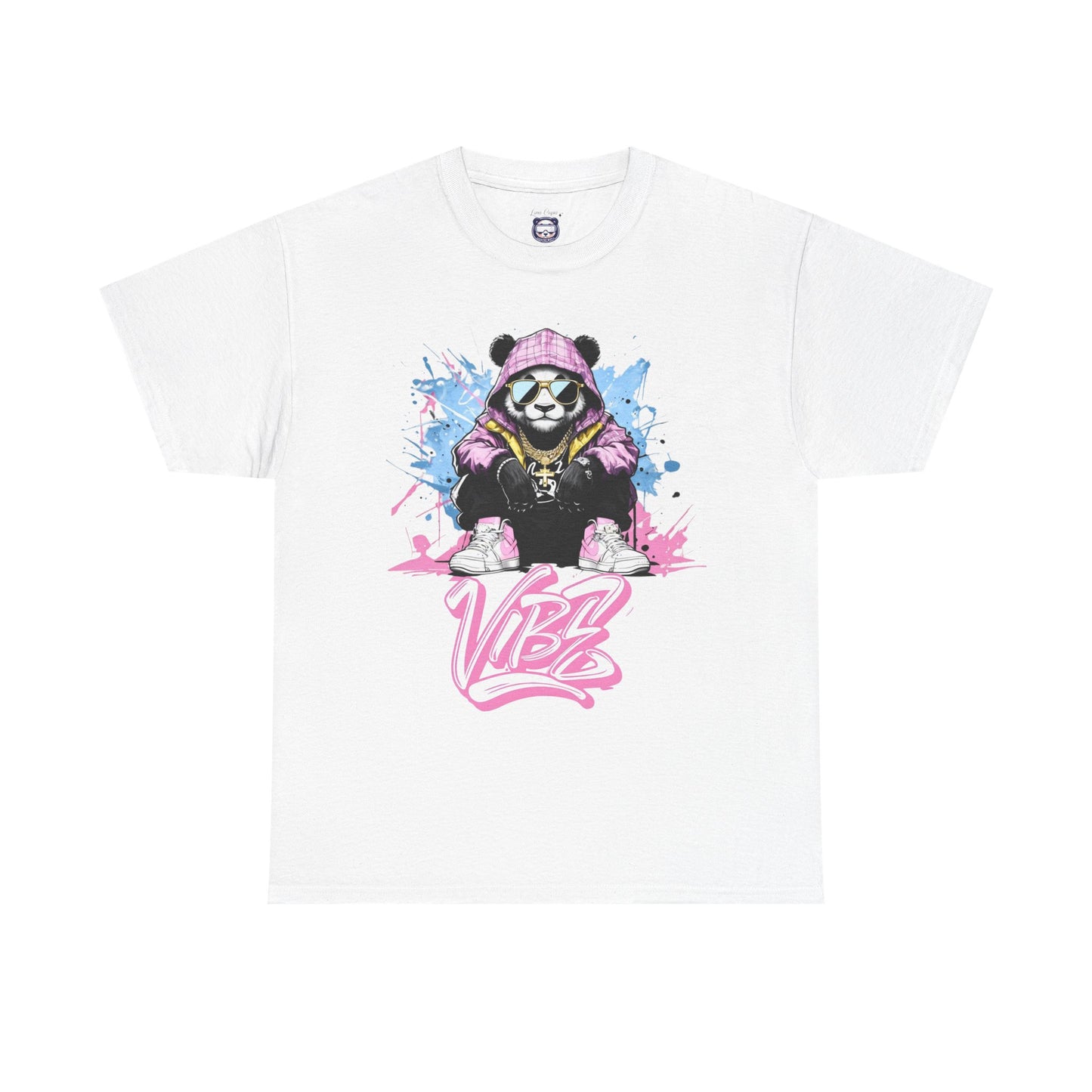 Luna Panda Graphic Tee, Unisex Heavy Cotton Tee, Streetwear Style, Cool Casual Wear, Gift for Animal Lovers, Hip Hop Fashion