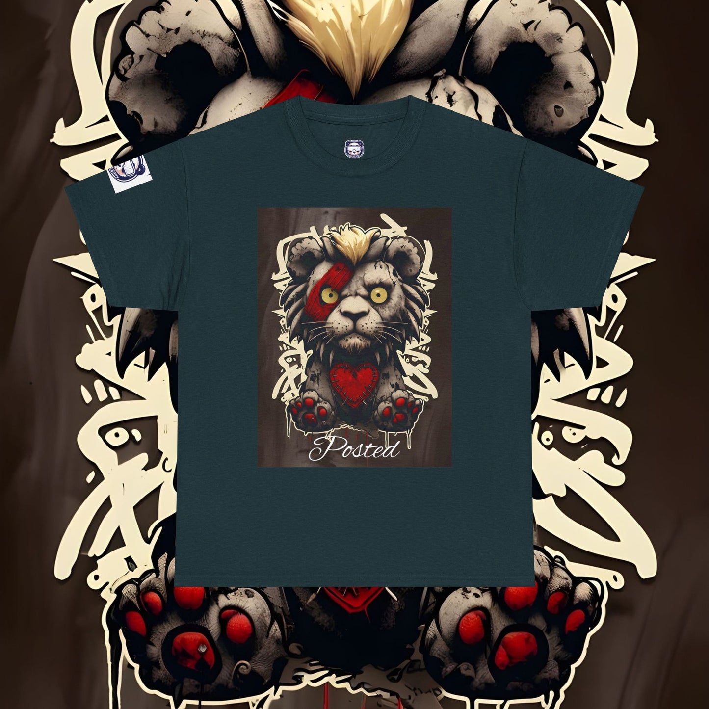 Posted Lion Unisex Heavy Cotton Tee