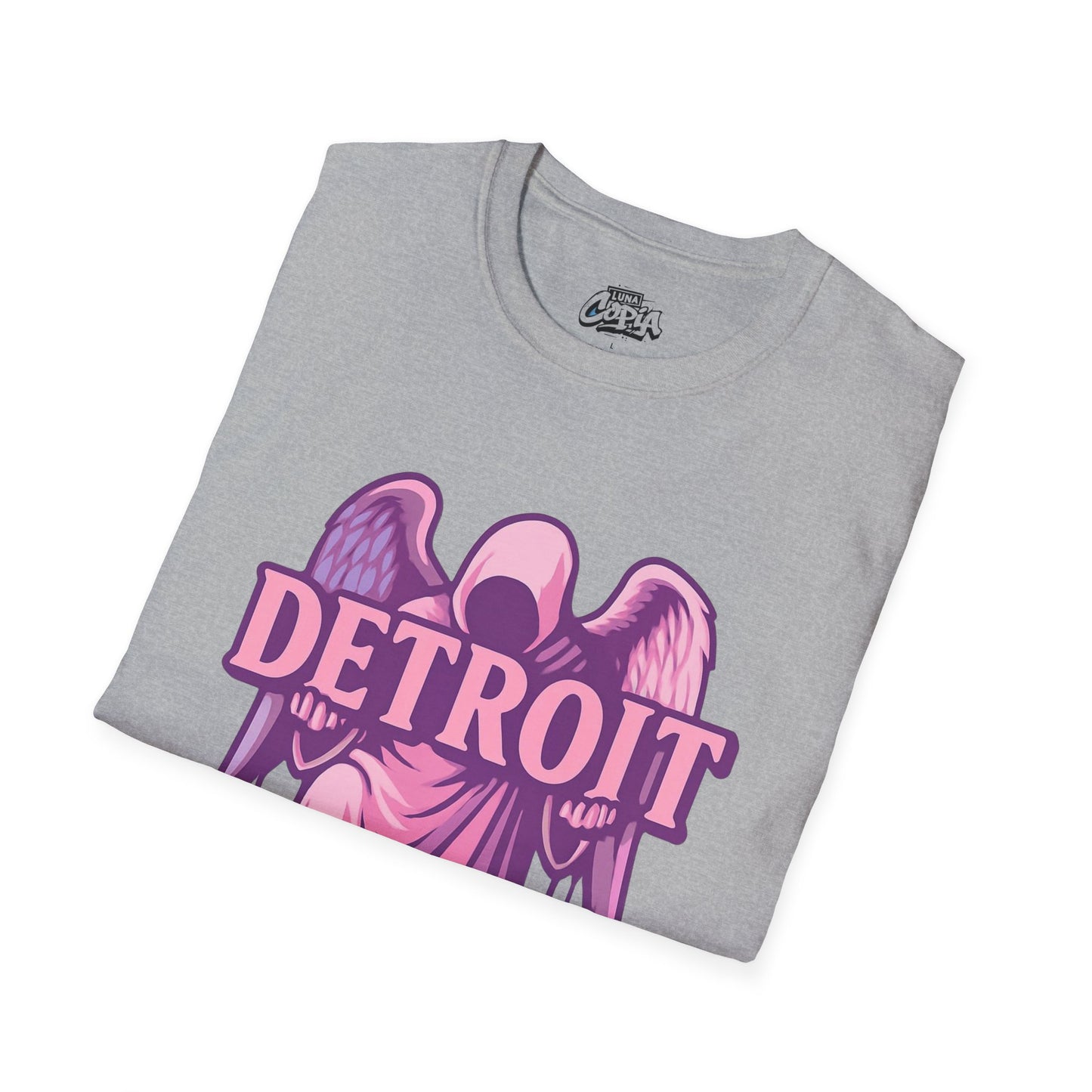 Detroit Angel Graphic T-Shirt, Vintage Detroit Tee, Soft Cotton Shirt, 313 City Pride Merch, Cute Casual Wear for All Occasions