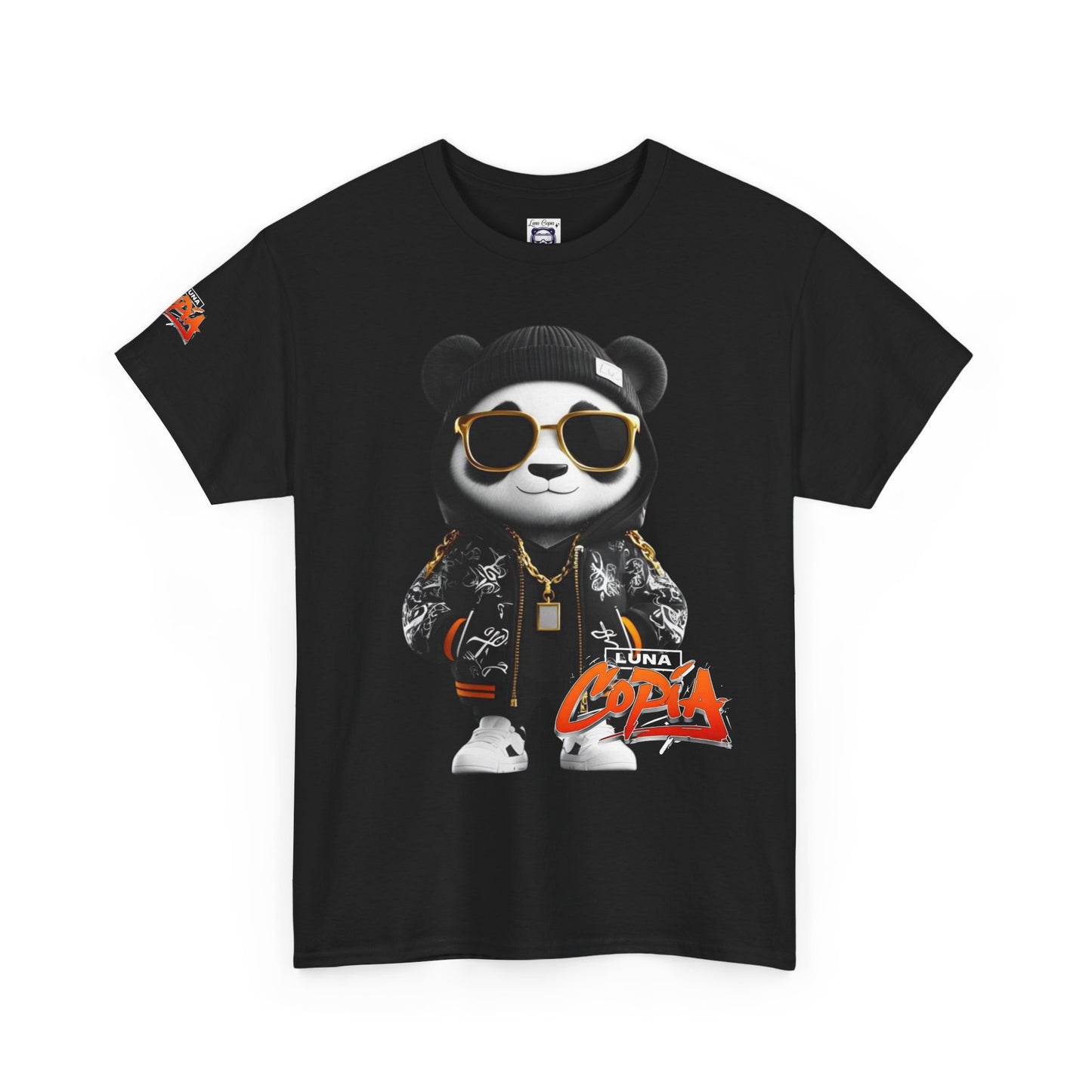 Luna Copia Panda Tee, Hustle Hard Motivation T-Shirt, Unisex Cotton Shirt, Lunar Bear Illustration, Graphic Panda Top