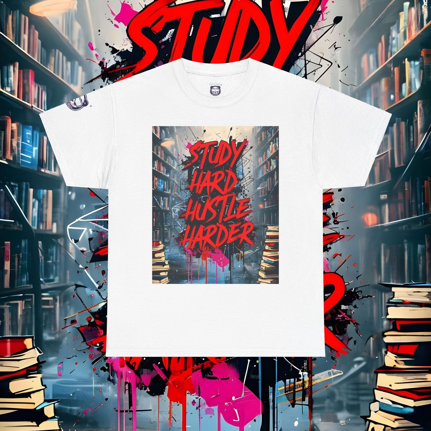 Study Hard Hustle Harder Unisex Heavy Cotton Tee