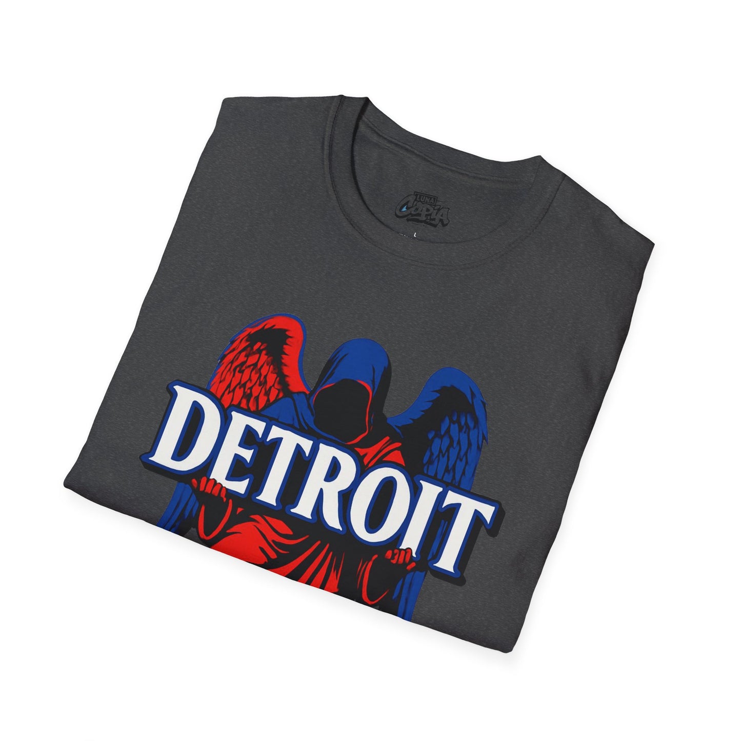 Detroit Graphic T-Shirt - Vintage Style, Angel Design, Unisex Apparel for City Lovers, Perfect for Gifts, Casual Wear, 313 Merchandise