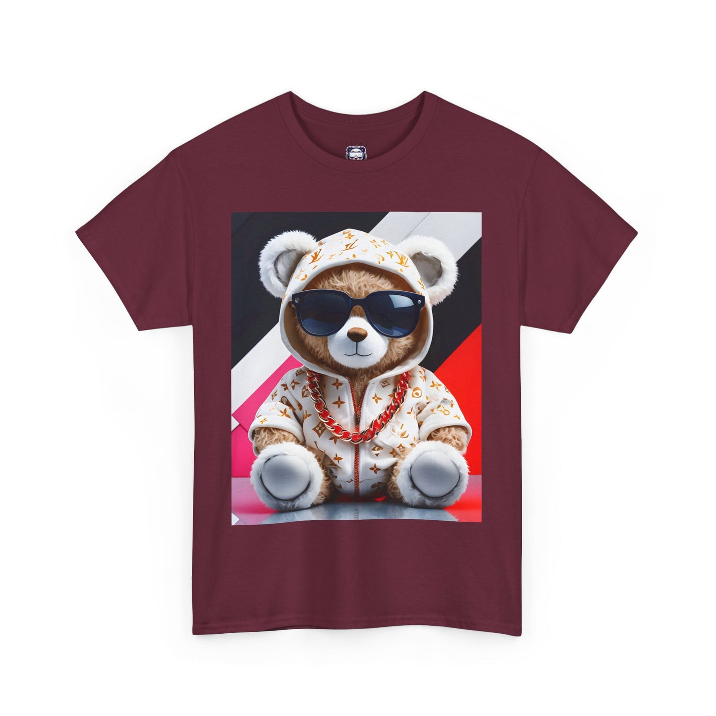 Hip Hop Rich Style Stuffed Bear Unisex Heavy Cotton Tee, T-Shirt, Shirt, Streetwear, Urban Fashion, Gift for Music Lovers, Trendy Apparel