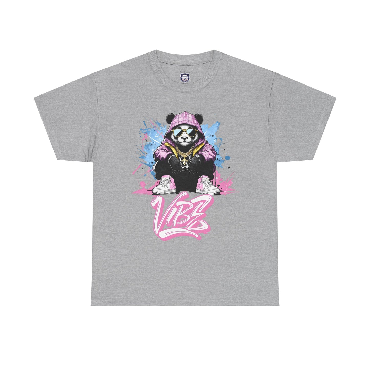 Luna Panda Graphic Tee, Unisex Heavy Cotton Tee, Streetwear Style, Cool Casual Wear, Gift for Animal Lovers, Hip Hop Fashion