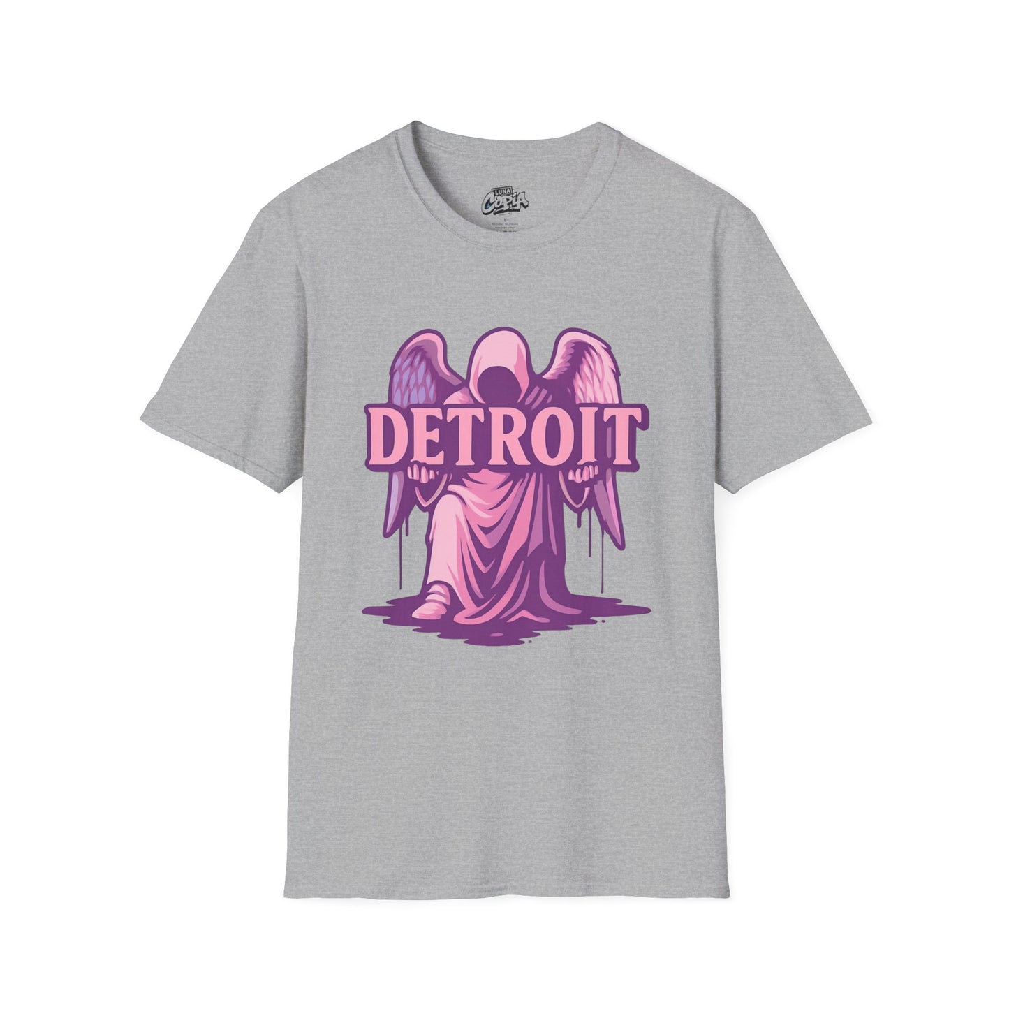 Detroit Angel Graphic T-Shirt, Vintage Detroit Tee, Soft Cotton Shirt, 313 City Pride Merch, Cute Casual Wear for All Occasions