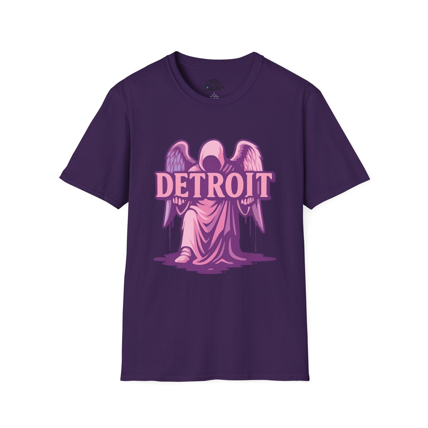 Detroit Angel Graphic T-Shirt, Vintage Detroit Tee, Soft Cotton Shirt, 313 City Pride Merch, Cute Casual Wear for All Occasions