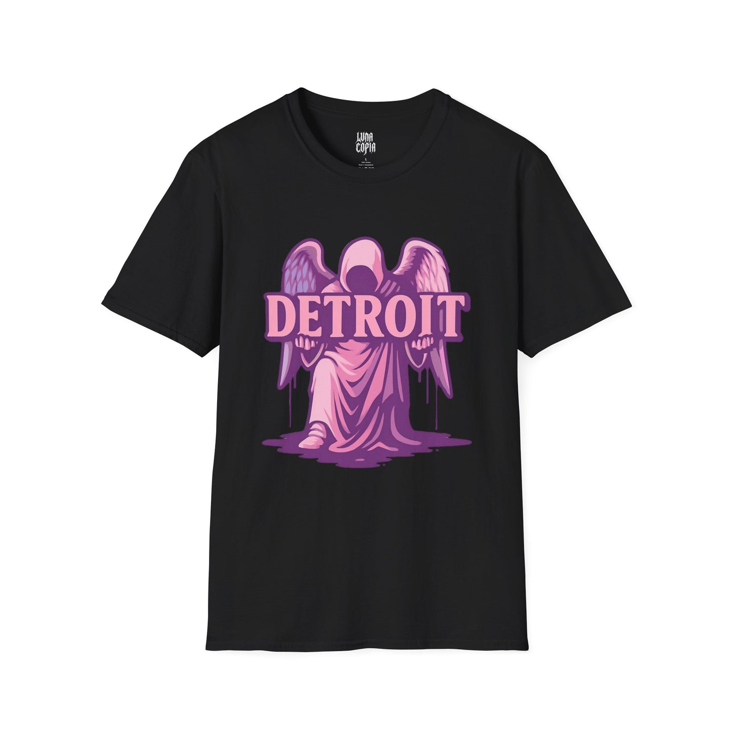 Detroit Angel Graphic T-Shirt, Vintage Detroit Tee, Soft Cotton Shirt, 313 City Pride Merch, Cute Casual Wear for All Occasions