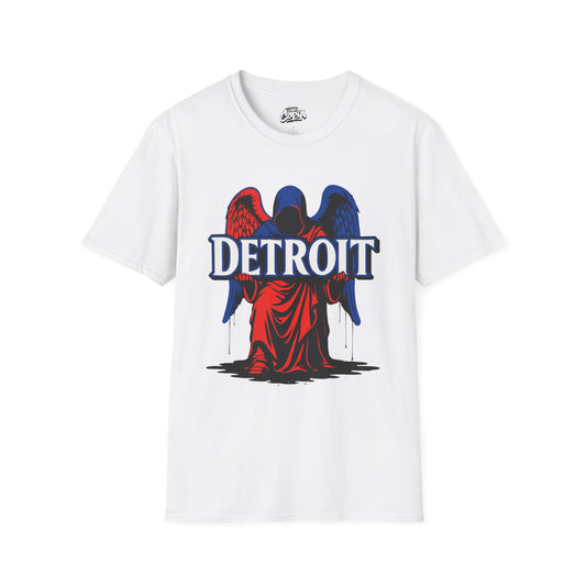 Detroit Graphic T-Shirt - Vintage Style, Angel Design, Unisex Apparel for City Lovers, Perfect for Gifts, Casual Wear, 313 Merchandise