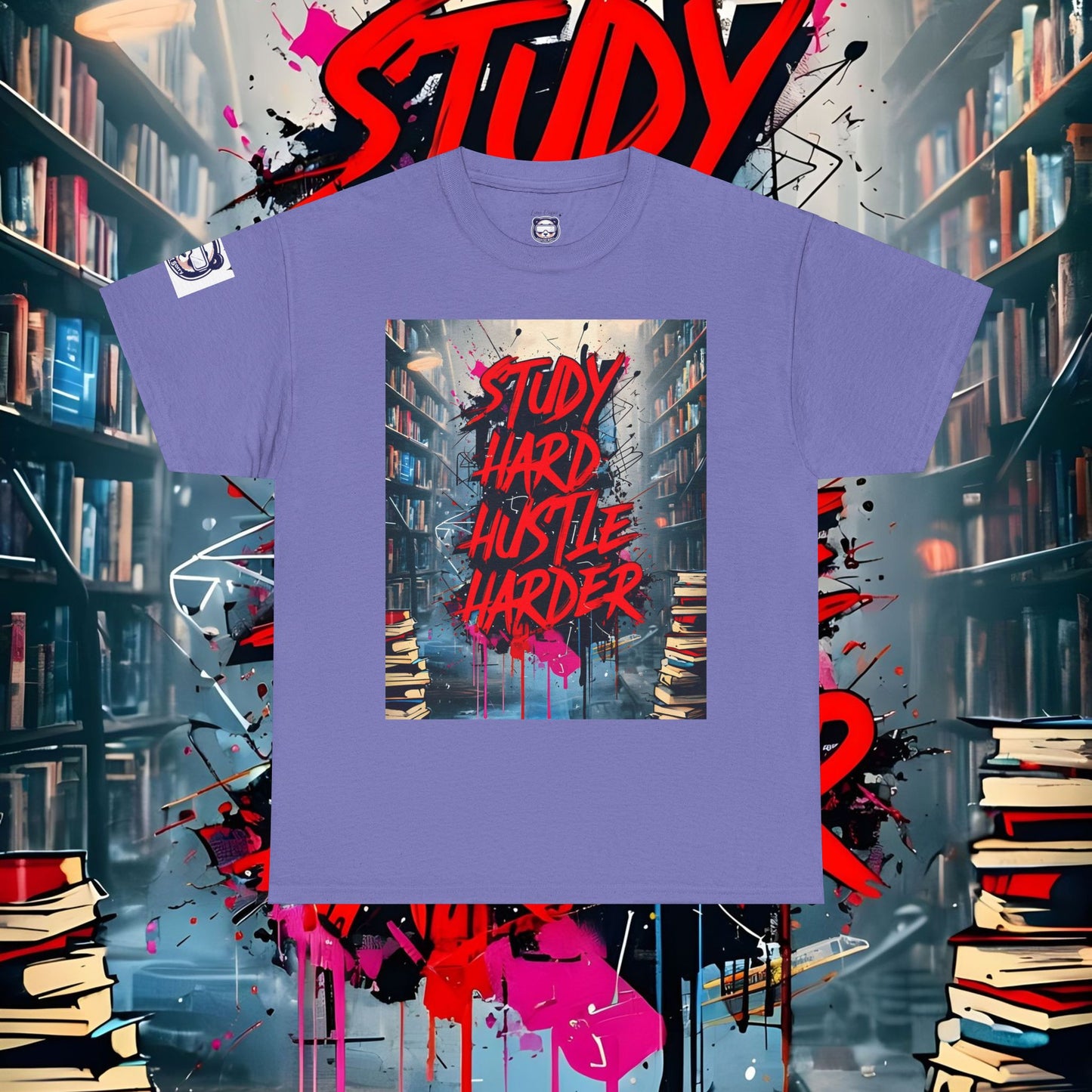 Study Hard Hustle Harder Unisex Heavy Cotton Tee