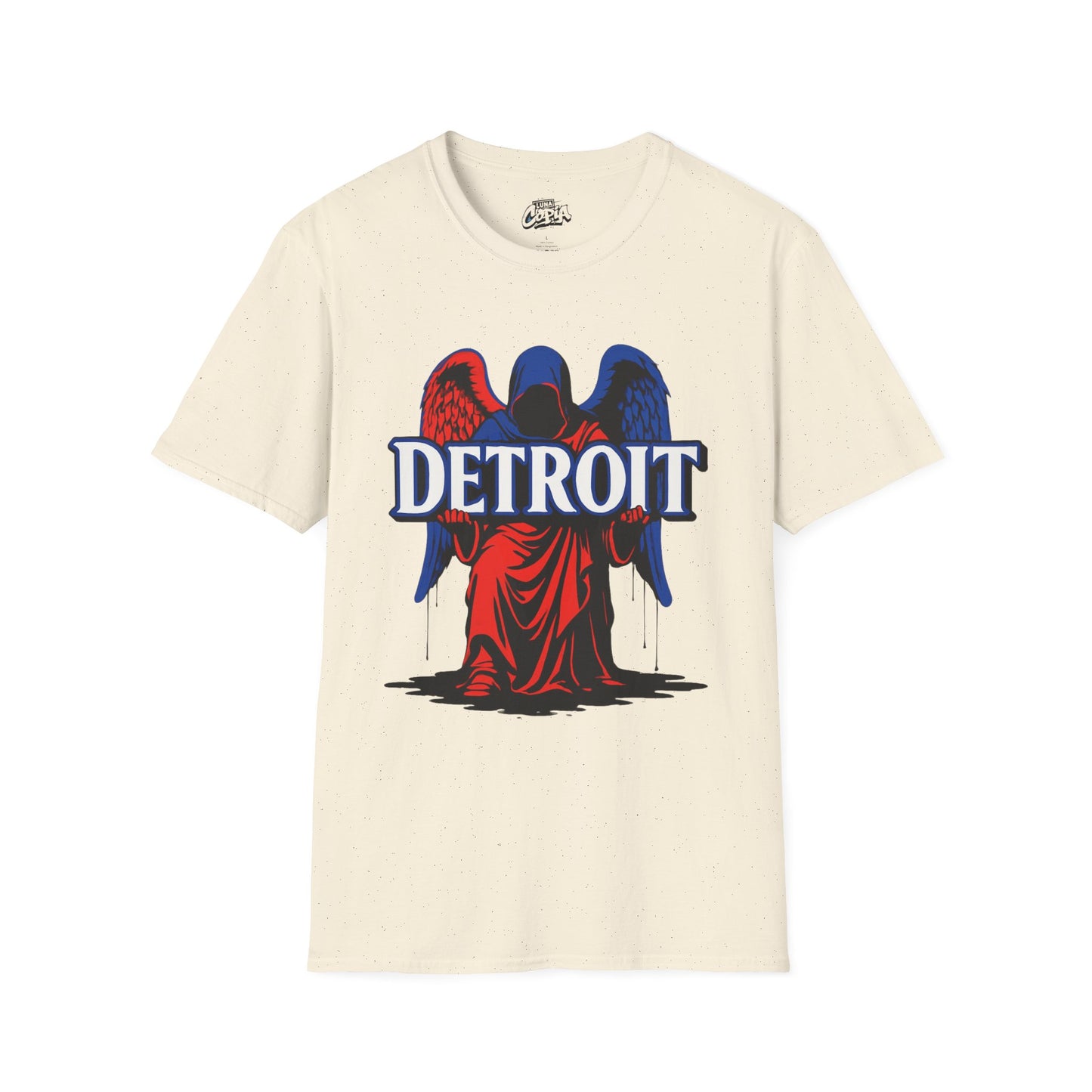 Detroit Graphic T-Shirt - Vintage Style, Angel Design, Unisex Apparel for City Lovers, Perfect for Gifts, Casual Wear, 313 Merchandise