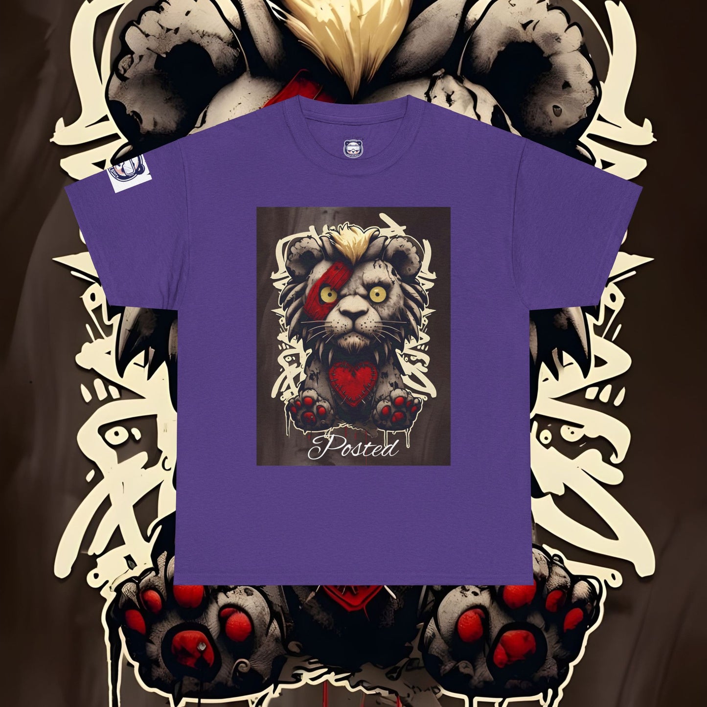 Posted Lion Unisex Heavy Cotton Tee