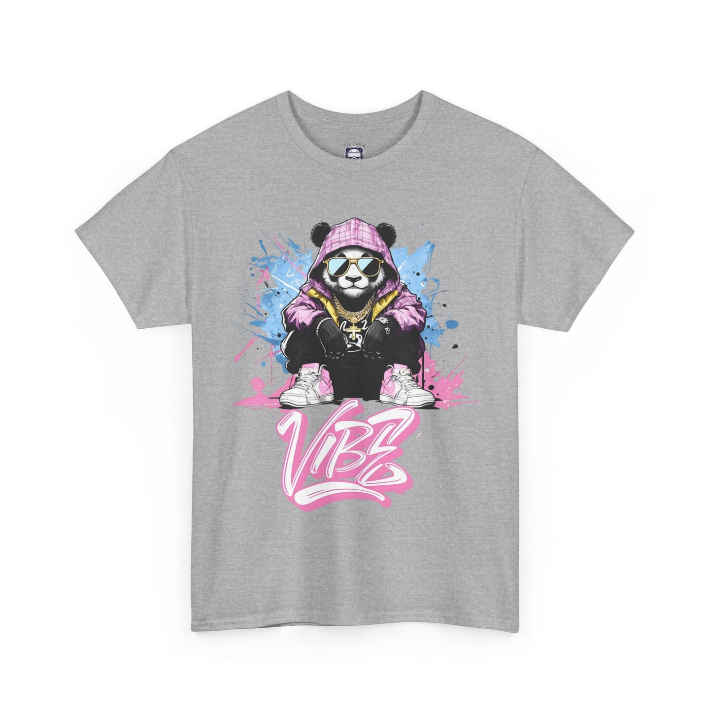 Luna Panda Graphic Tee, Unisex Heavy Cotton Tee, Streetwear Style, Cool Casual Wear, Gift for Animal Lovers, Hip Hop Fashion