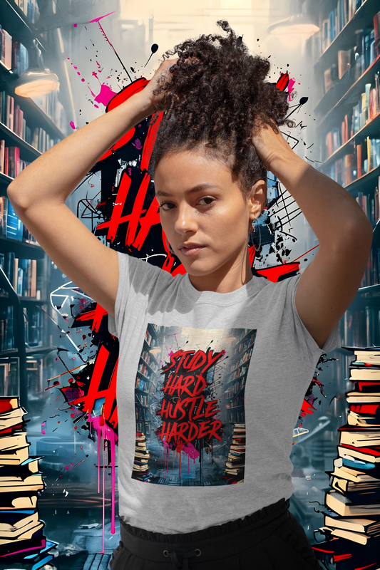 Study Hard Hustle Harder Unisex Heavy Cotton Tee